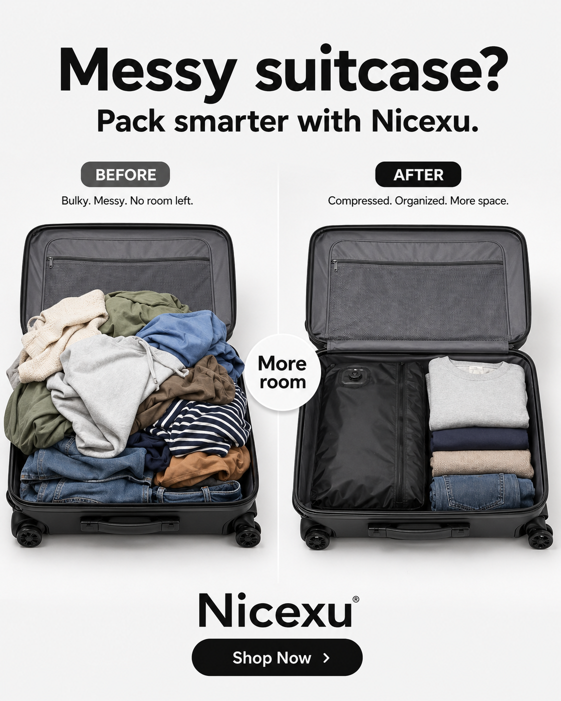 Nicexu Electric Vacuum Compression Travel Bag - 20L